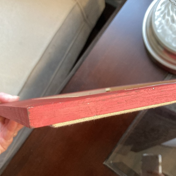 EUC Grateful Heart Sign with Burlap/ Linen detail - Picture 4 of 7